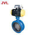 JL600 pneumatic stainless steel wafer butterfly valve rubber sealing flanged triple eccentric butterfly valve